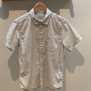 Quicksilver Short-Sleeve White Printed Button-Up Shirt